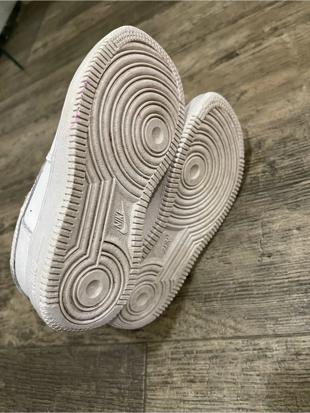 Nike Kids White Low-Top Air Force 1 Leather Sneakers size 9C